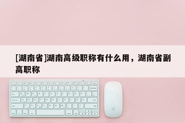 [湖南省]湖南高级职称有什么用，湖南省副高职称